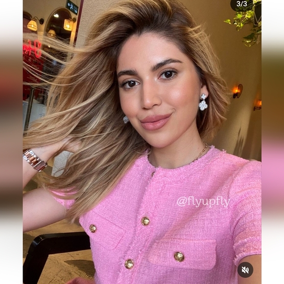 ZARA TEXTURED DRESS PINK TWEED - Picture 7 of 15